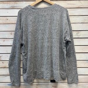 Vintage Lucky Brand Gray Marled Knit Long Sleeve Pullover Sweater Minimalist L